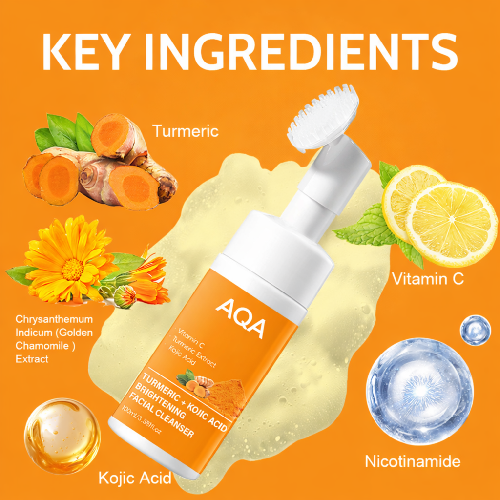 🧠✨AQA™ Deep Cleansing Turmeric Facial Cleanser for Dull & Uneven Skin🌿🧡